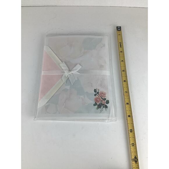 Vintage Rose Floral Ensemble Stationary Set Note Cards Stuart Hall 24 SHEETS 6” - Picture 4 of 4